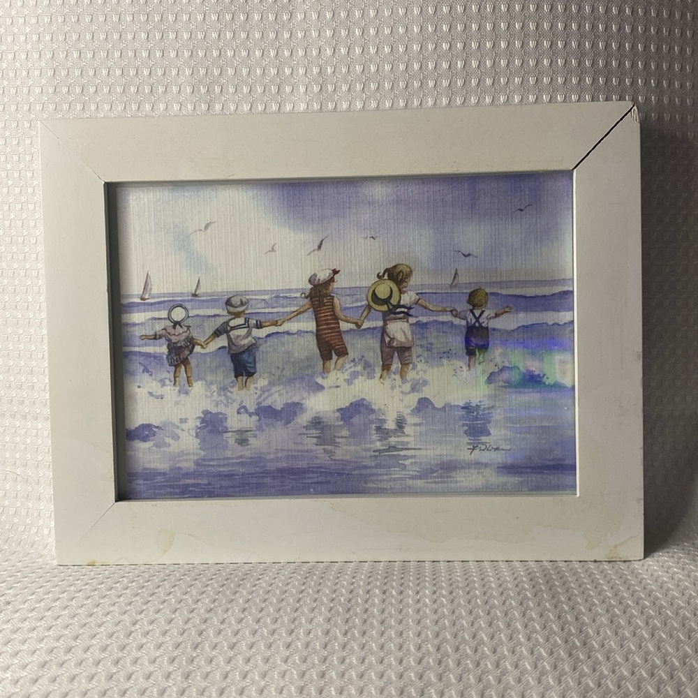 A Beachy Framed Print and Glass Photo Holder Decor Set - Picture 2 of 5